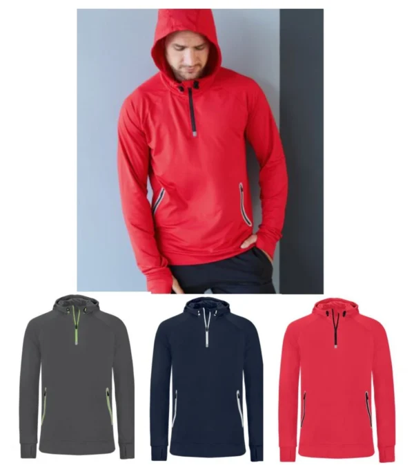 Proact PA360 Zip Neck Hooded Sweatshirt